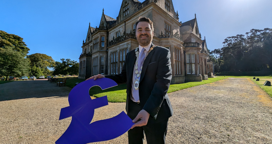 The Mayor of Ards and North Down, Councillor Alistair Cathcart, pictured outside Bangor Castle